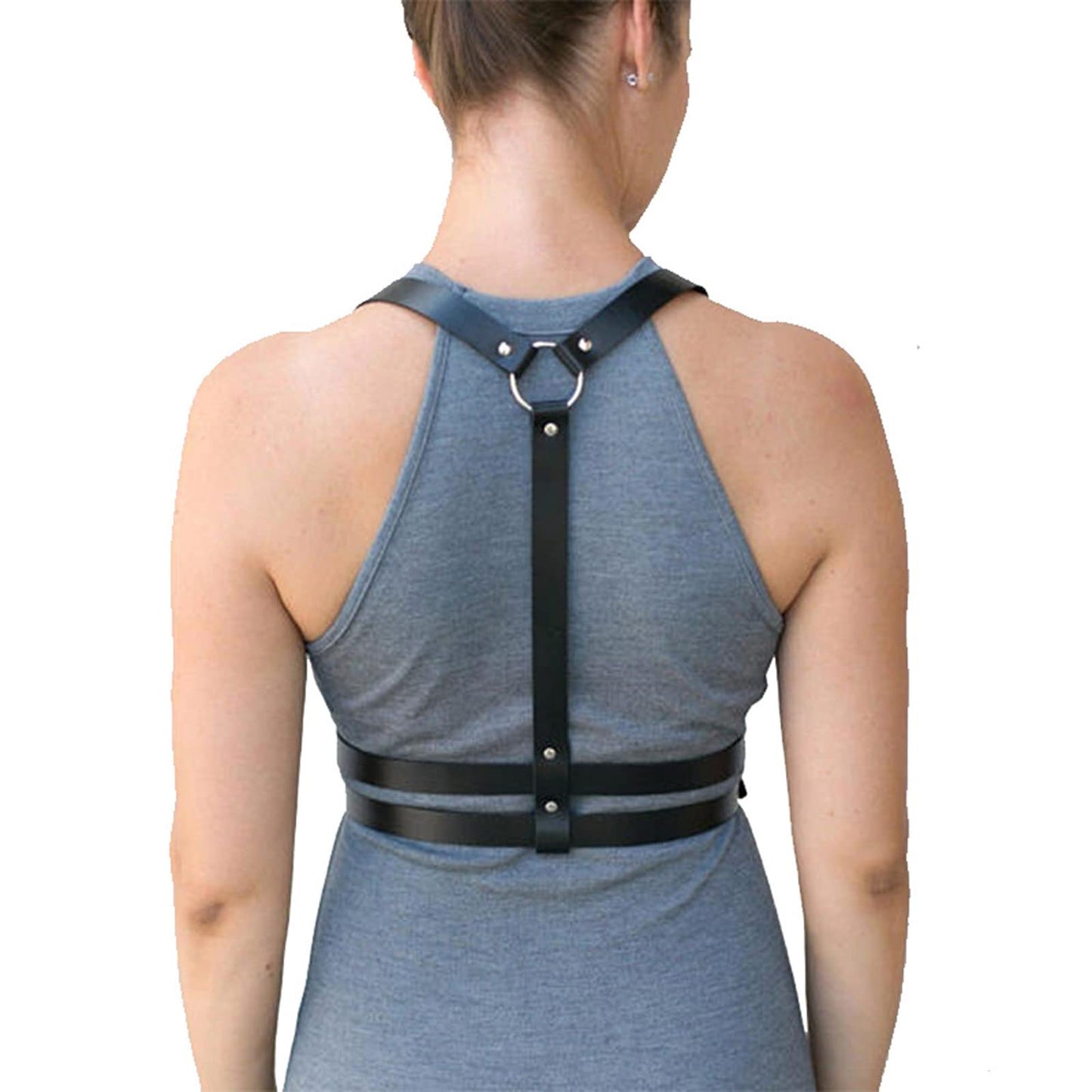eYLun Women Leather Harness Belt Punk Body Waist Belt Adjustable Goth Waist Straps Belt Khaki
