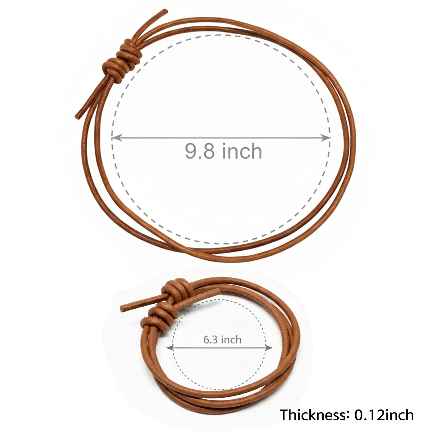 Leporem 3mm Brown Wide Chestnut Strap Rustic Cowboy Hiker Rugged Outdoorsy Woodsy Retro Style (Brown, 3mm)