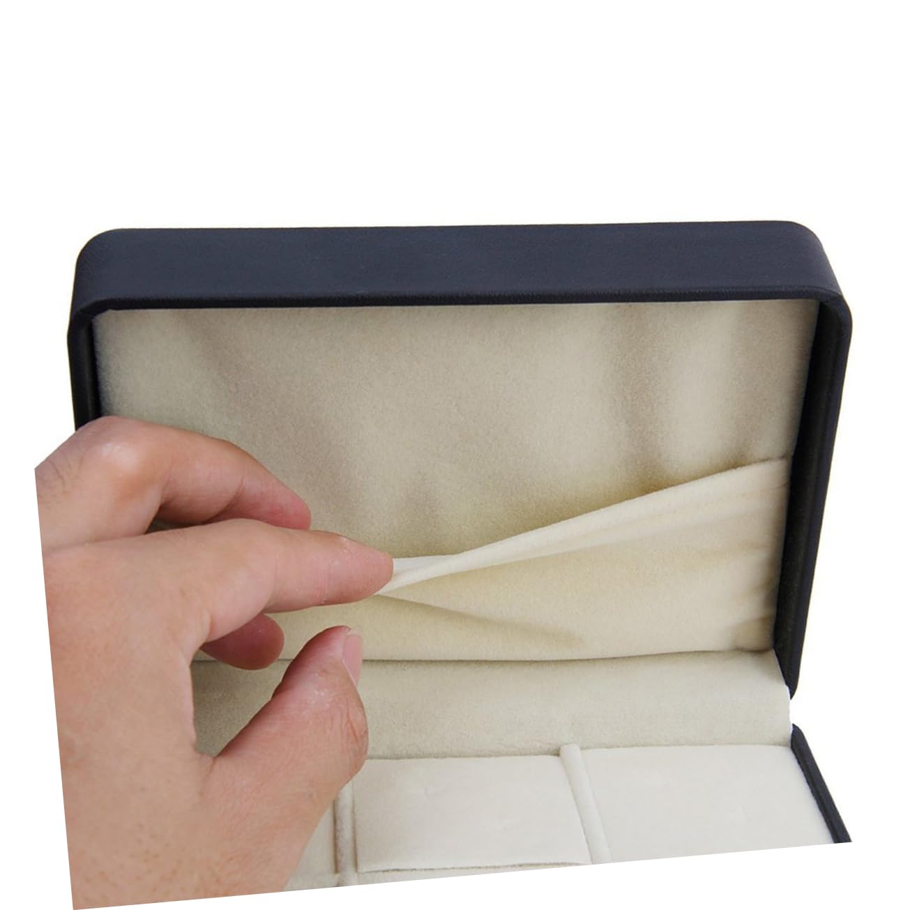 SHERCHPRY 6-Compartment Cufflink and Tie Clip Storage Box Black Compact Pu Organizer Case for Men Jewelry Display and Travel