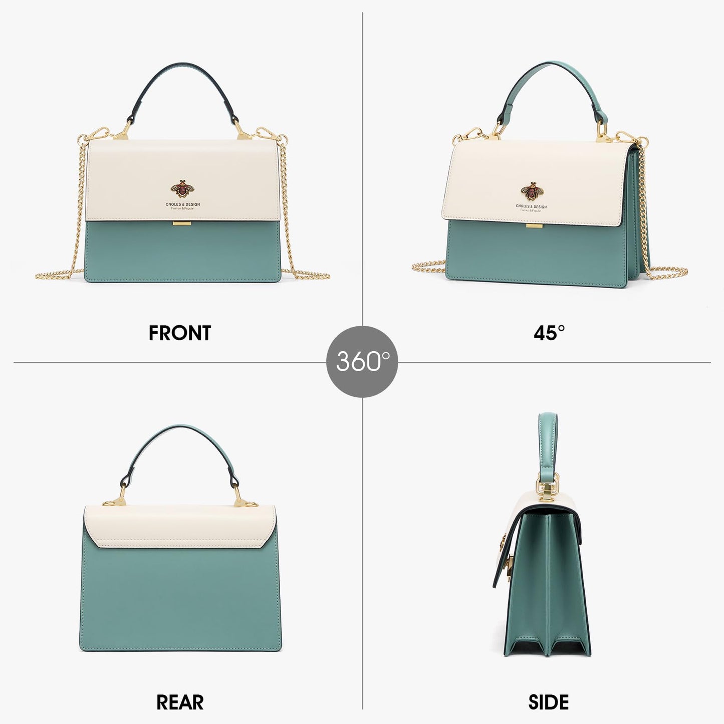 Cnoles Crossbody Bags For Women Fashion Leather Handbags and Purses Satchel Bag For Lady Shoulder Tote Top Handle Bags