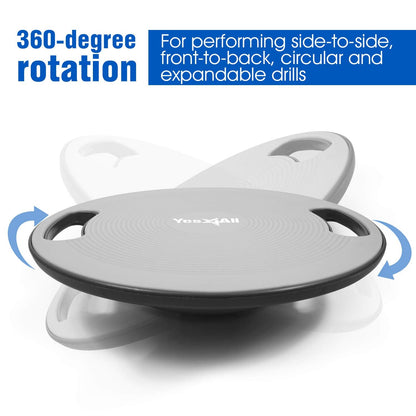 Yes4All Plastic Wobble Balance Board-Round Balance Trainer Board, Wobble Board for Standing Desk, Core Training, Home Gym Workout