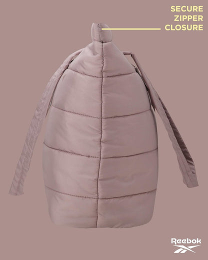 Reebok Womens Tote Bag - Lightweight Carry On Puffer Quilted Tote Bag for Travel Work Travel and Daily Essentials, Size One Size, Beatrice Latte