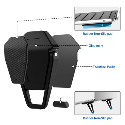 Portable Invisible Laptop Stand, Mini Aluminum Cooling Pad,Computer Keyboard Mount Kickstand,Ergonomic Lightweight Laptop Desk Stand (1pack（2pcs）)