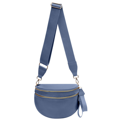 Nylon Crossbody Bags Bum Bag for Women Large Sling Bag Purse with Adjustable Strap（Black）