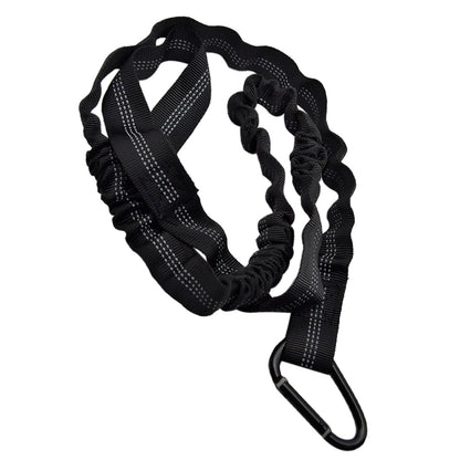 OZXNO 1 Pcs Paddle Leash Kayaking Stretchable Kayak Paddle Holder Tool Lanyard Black Kayak Rod Leash with Carabiner