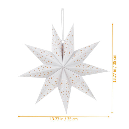 BESPORTBLE 3Pcs White Paper Star Lantern - 35cm Christmas Wedding Party Decor - Hanging Hollow Out Star Paper Lampshade for Holiday New Year Home Decor (Does not Include Lights)