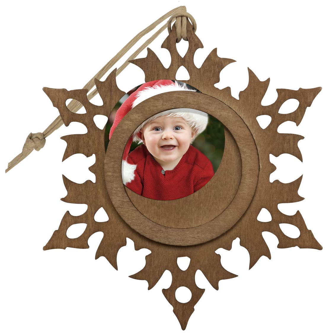FINE PHOTO GIFTS Wood Snowflake 1.5" Photo Ornament - Pack of 100