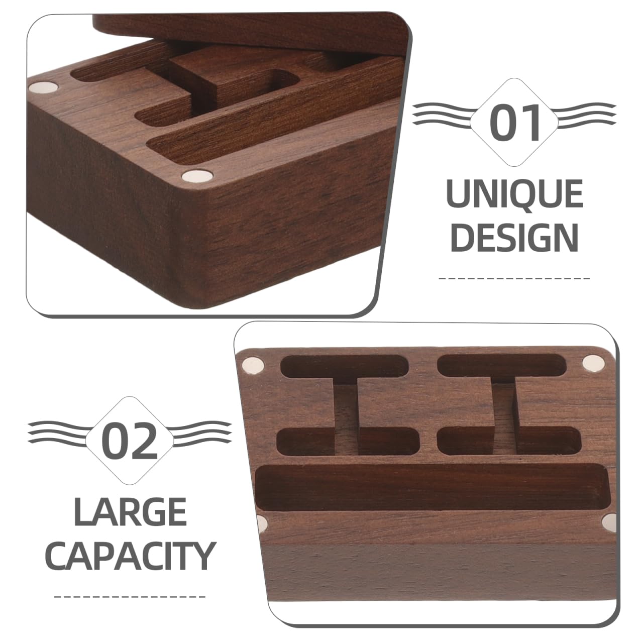 WOFASHPURET Walnut Storage Box for Men Jewelry Organizer Small Cufflink Box Case with Tie Clips Holder Compact Design for Home Office