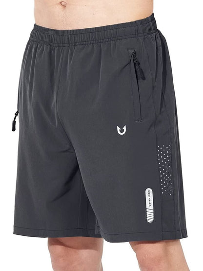 NORTHYARD Men's Athletic Running Shorts Gym Workout 7"/9"/5" Quick Dry Lightweight Sports Basketball Tennis 3 Zipper Pockets Darkgrey 4XL