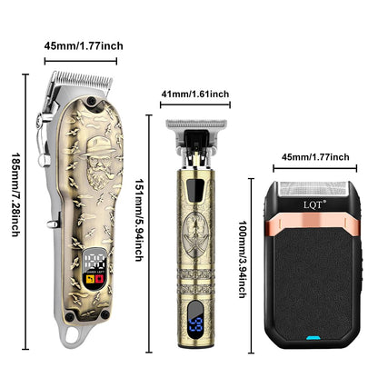 LQT Hair Clippers Set for Men, Hair Clipper Trimmer with LED Display, Professional Cordless Hair Clipper Shaver Beard Trimmer, Hair Cutting Machine for Men, Holiday Gift for Him Father's Day Gift
