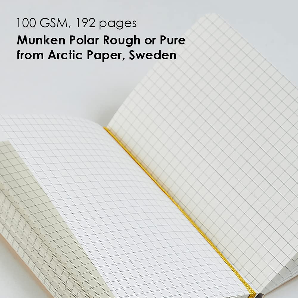 myPAPERCLIP Limited Edition A5 Checks/Square Grid Notebook | 192 Pages, 100 GSM, Soft Cover, A5 (5.83 × 8.27 in) | Flat Lay | Bookmark & Elastic Closure | Aubergine