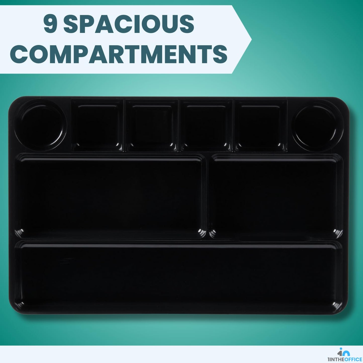 1InTheOffice Desk Drawer Organizer 9-compartment Drawer Tray Organizer (2 Pack)