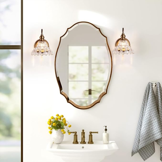 Modern Plug in Wall Sconces Brass Vintage Wall Light Fixtures Antique Vanity Lights for Fireplace Bathroom Bedroom Coffee Room