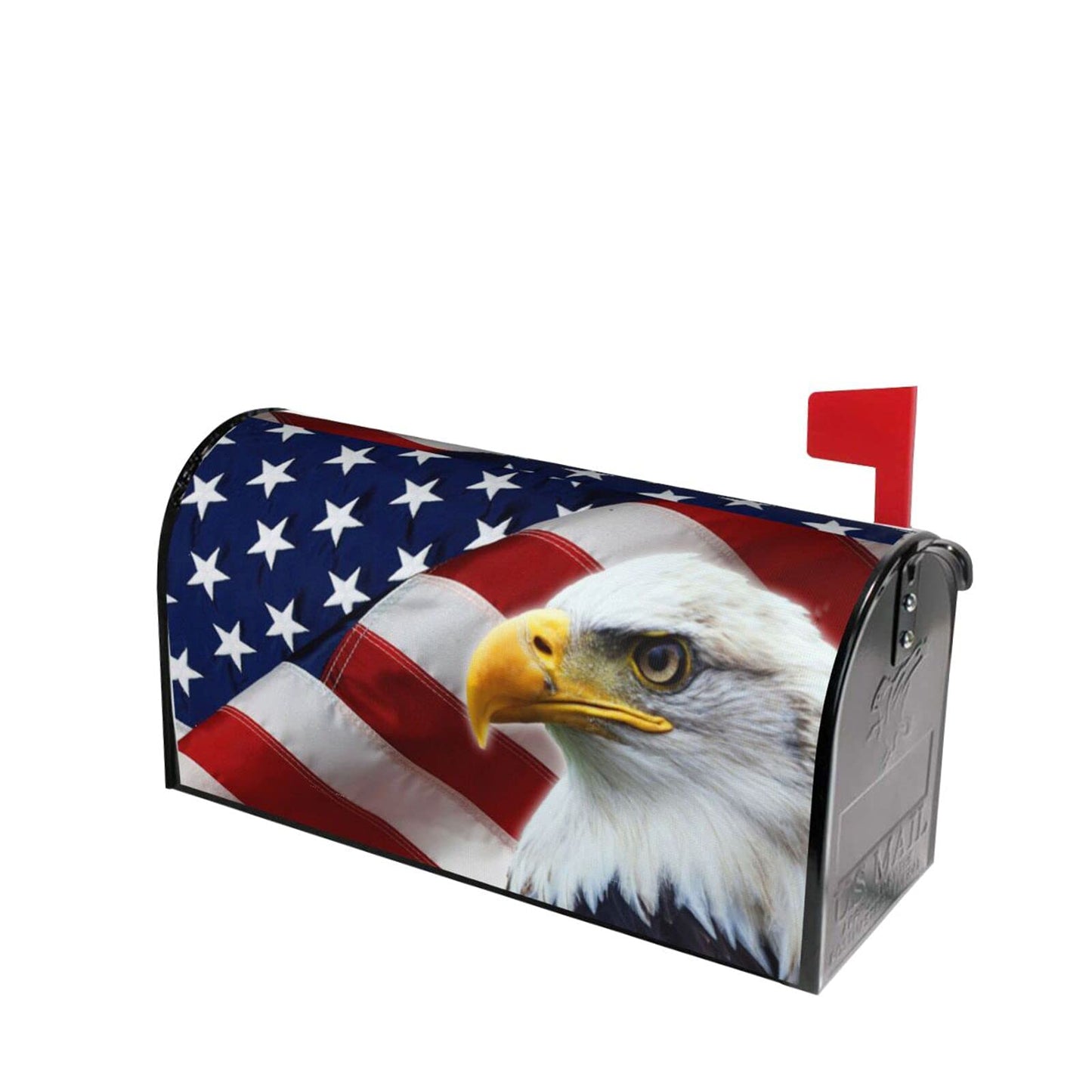 Sweetshow Patriotic American Flag Mailbox Cover Magnetic 21x18 Inch with USA Flag Eagle Decor for Garden Yard Home Decoration