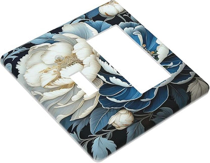Floral Art, Peonies, Botanical Illustration, Digital Painting, Large Flowers, Intricate Details, White Peony, Blue Peony