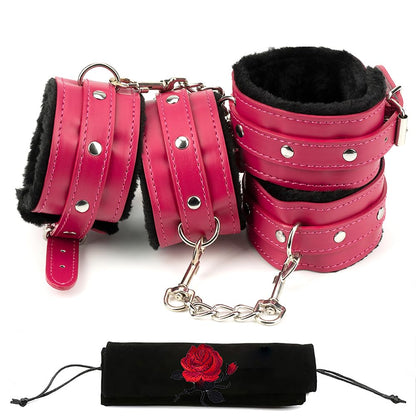 PUQQI Ankle Straps Wrist Cuffs Leather Padded Fitness Sports Training and Home Gym Workouts - Adjustable Straps for Comfortable Fit and Support