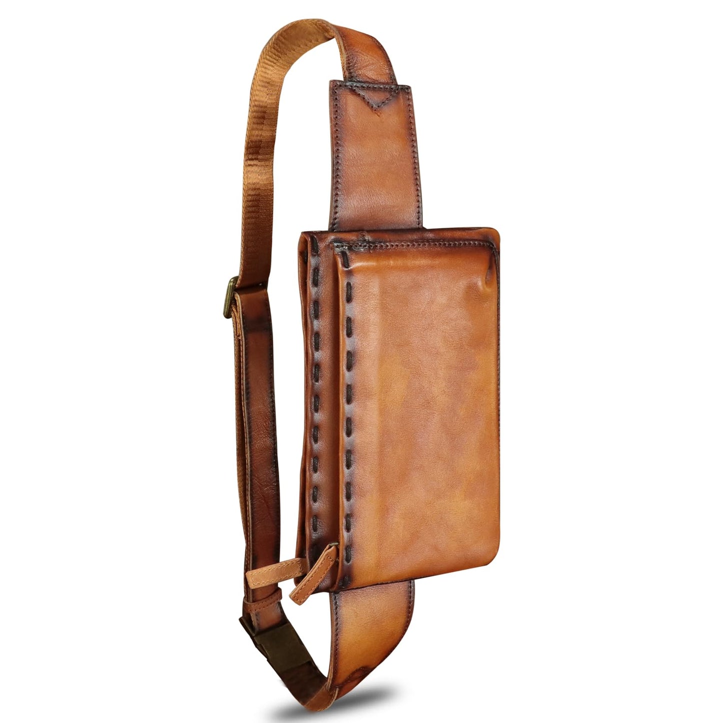 Genuine Leather Waist Bag Fanny Packs for Women and Men Real Leather Small Crossbody Chest Purses (Brown)