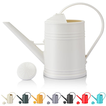 OKREK Plastic Watering Can for Indoor Plants Outdoor Garden Flowers - House Plant Watering Can with Sprinkler Head (1/2 Gallon, White)