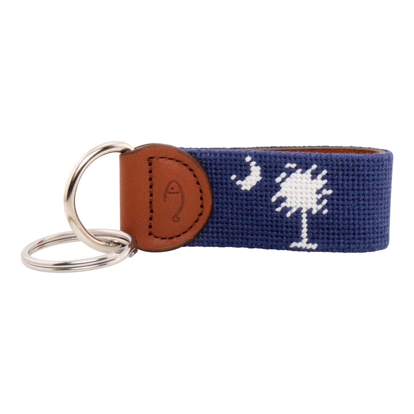 Huck Venture Hand-Stitched Needlepoint Key Fob or Key Chain (South Carolina Flag)