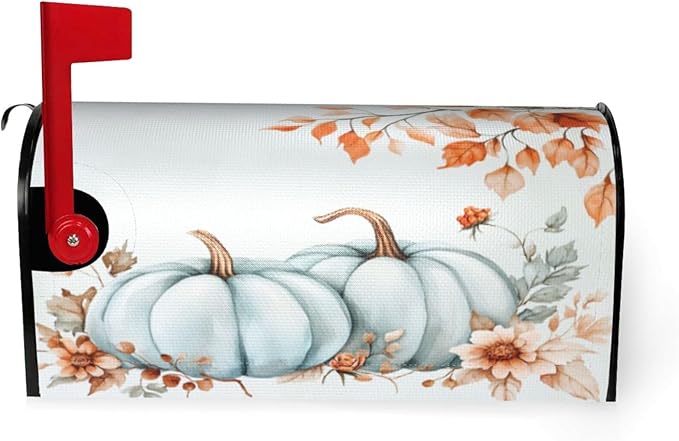 DADABULIU Mailbox Covers Pumpkin Fall Leaf Thanksgiving Magnetic Letter Post Box Cover Standard Size 21 x 18 Inch Garden Yard Home Decorative