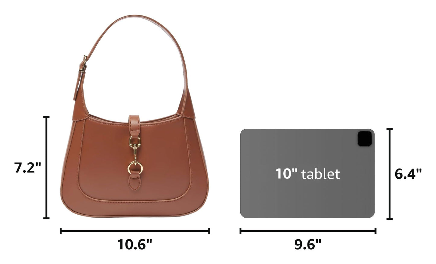 Apryl Shoulder Bag for Women - Small Shoulder Purses - Brown Purse - Cute Trendy Handbags - Adjustable Strap Vegan Leather