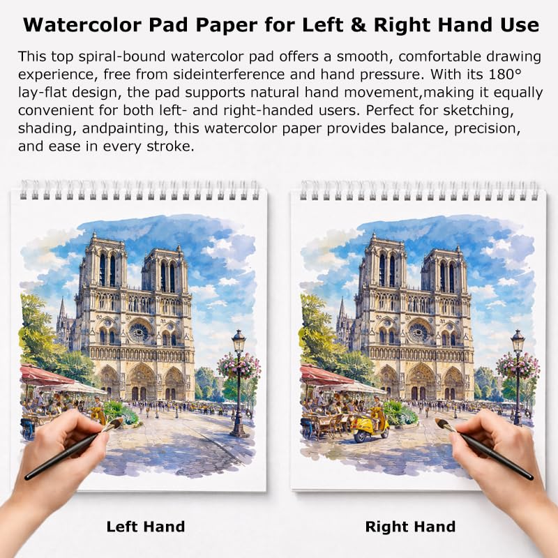 Soucolor 9" x 12" Sketch Book 100 Sheets, Acid Free (68lb/100gsm) Artist Drawing Paper Book Painting Sketching Pad, Classroom Must Haves Supplies for Teacher Student, Back to School Supplies