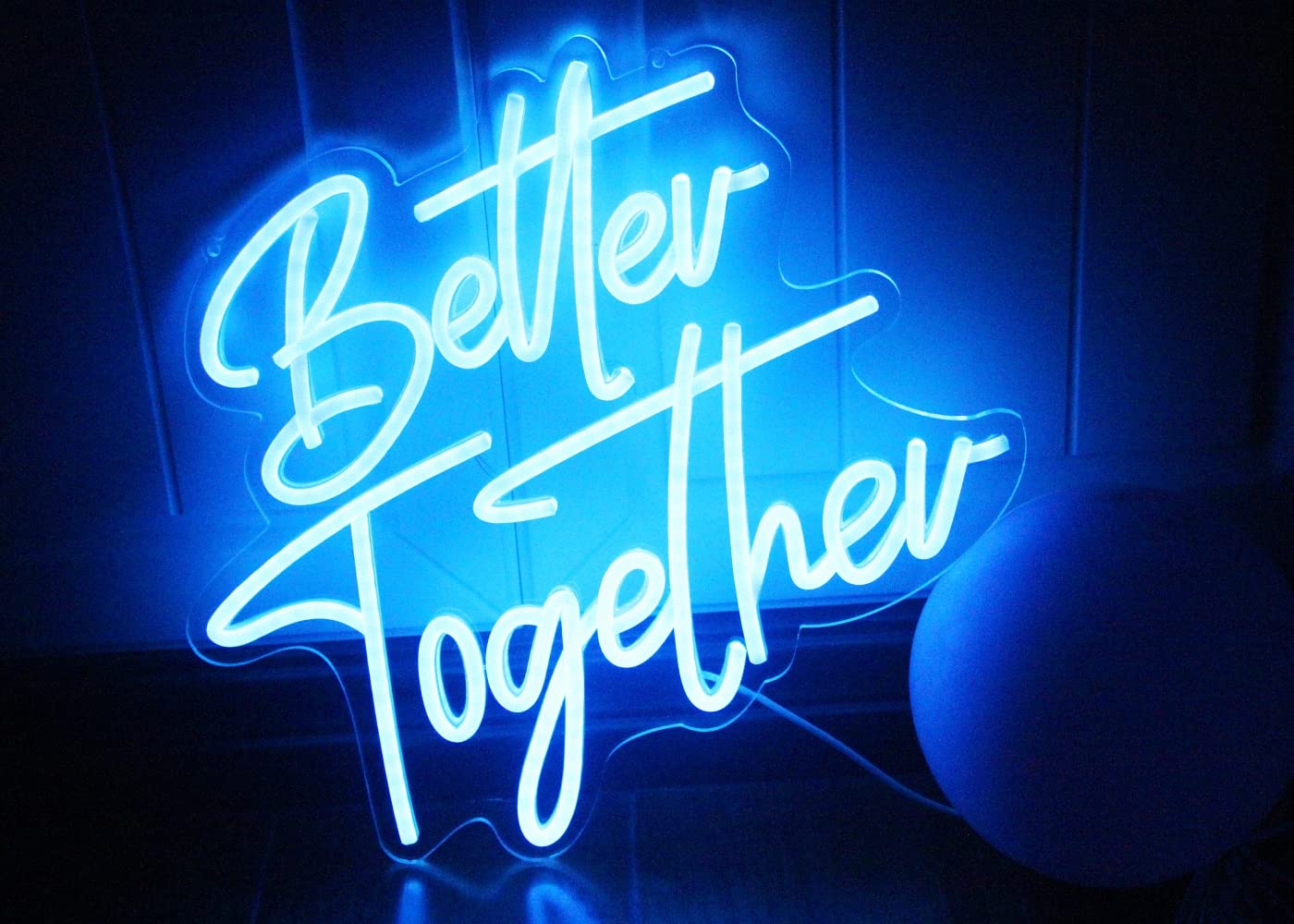 Better Together Neon signs Blue Led Neon Wedding Sign Lights For Bridal Shower Wall Decoration Engagement Anniversary Party With Dimmable Switch 5V USB Powered(14.6 * 13inches)