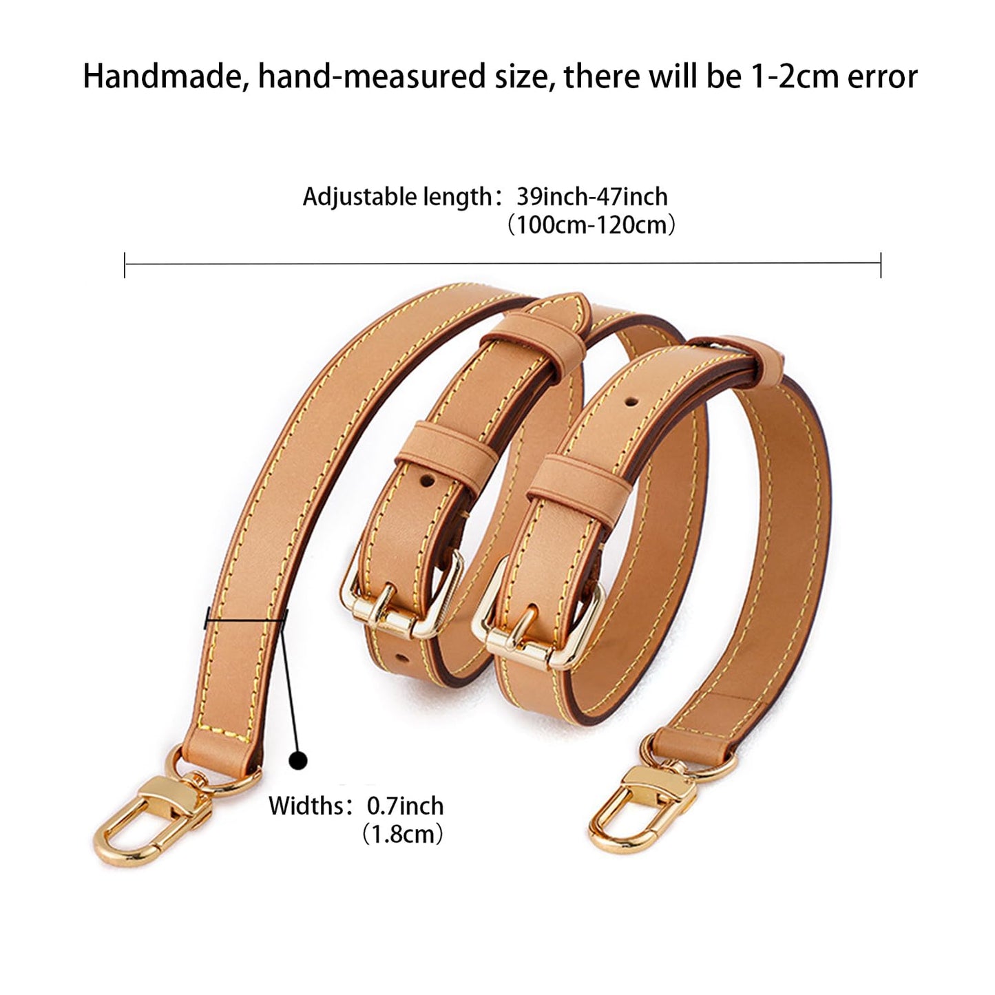 BEUDW Vachetta Leather Crossbody Strap for SPEEDY L V Handbag Replacement Shoulder Strap