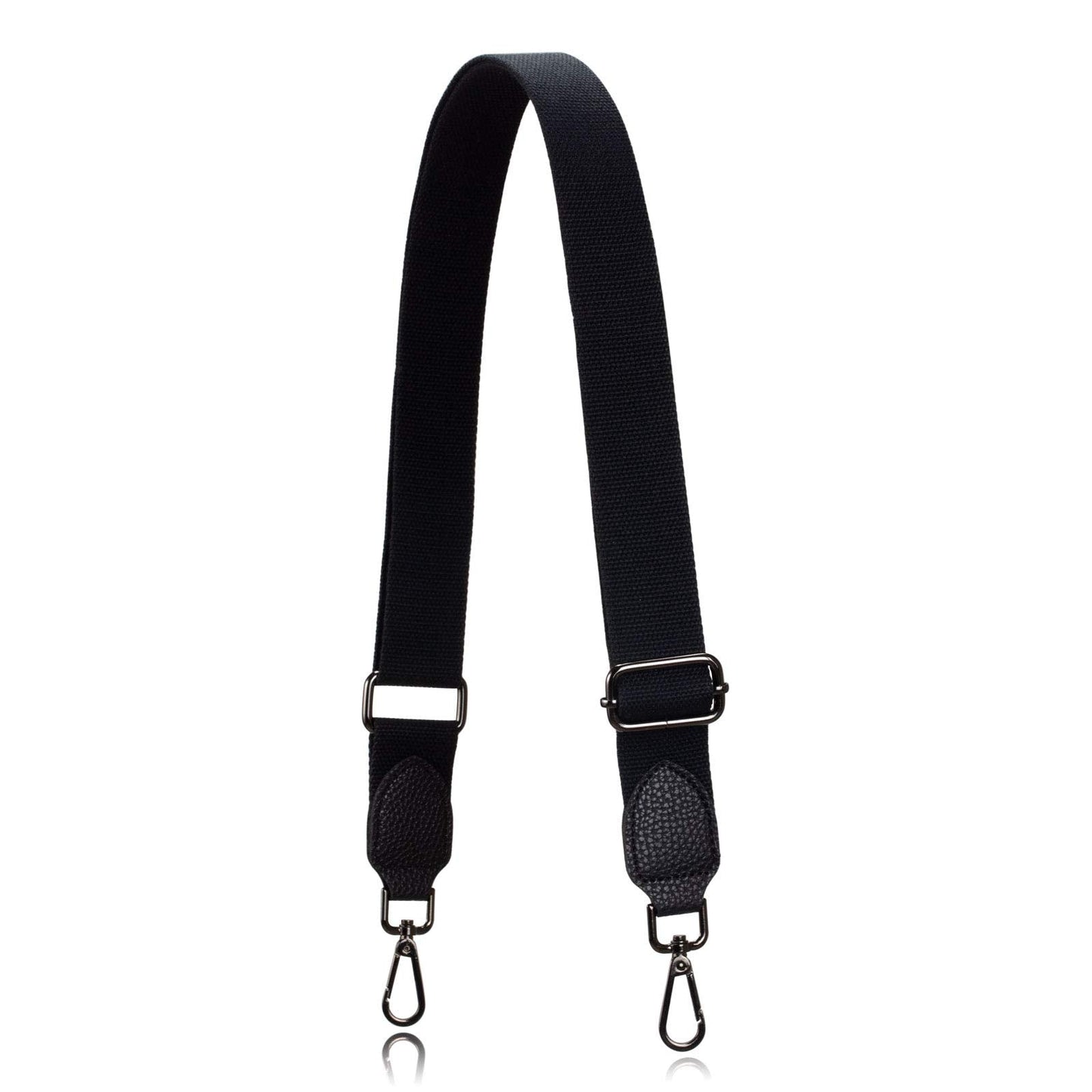 Allzedream Purse Straps Replacement Crossbody Bags Handbag Wide Canvas Leather Adjustable (Black)