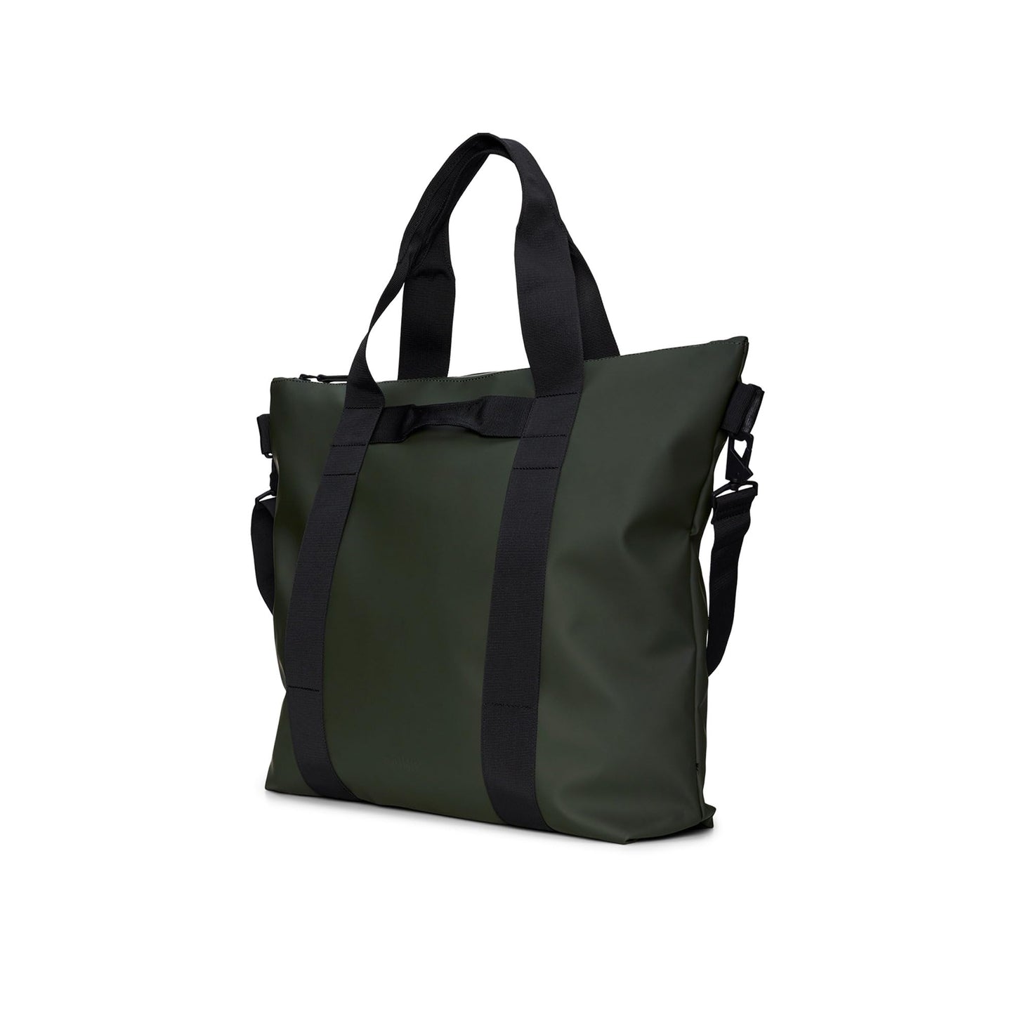 RAINS Tote Bag – Green Waterproof Minimalist Black Shoulder Bag for Men and Women – Versatile Laptop Bag for Work, Travel, Shopping, and Everyday Use – 2 Year Warranty