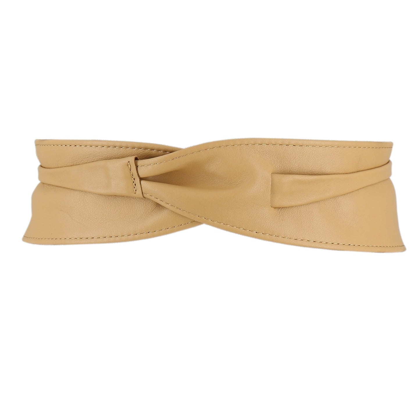 FASHIONGEN - Woman Italian leather Obi belt, CASSIANE - Beige, 3XL