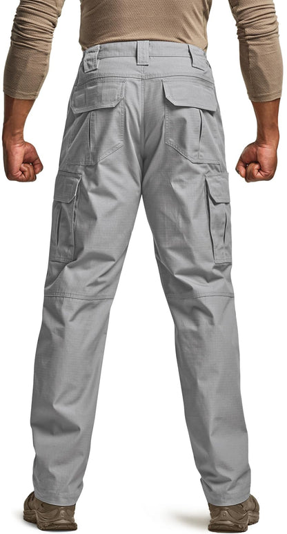 CQR Men's Tactical Pants, Water Resistant Ripstop Cargo Pants, Lightweight EDC Work Hiking Pants, Outdoor Apparel, Raider Stone, 36W x 34L