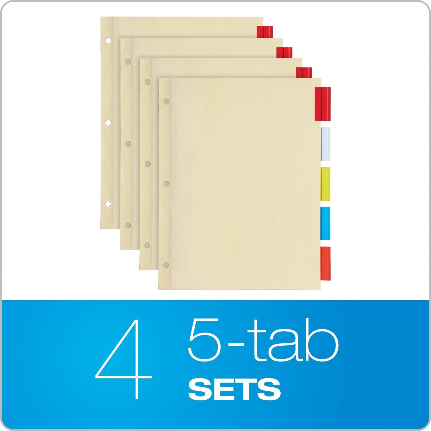 Cardinal 3 Ring Binders Economy Pack, 4 Sets of Binder Dividers, Durable 1.5 Inch, Holds 350 Sheets, ClearVue, Non-Stick, Assorted Colors, 4 Pack
