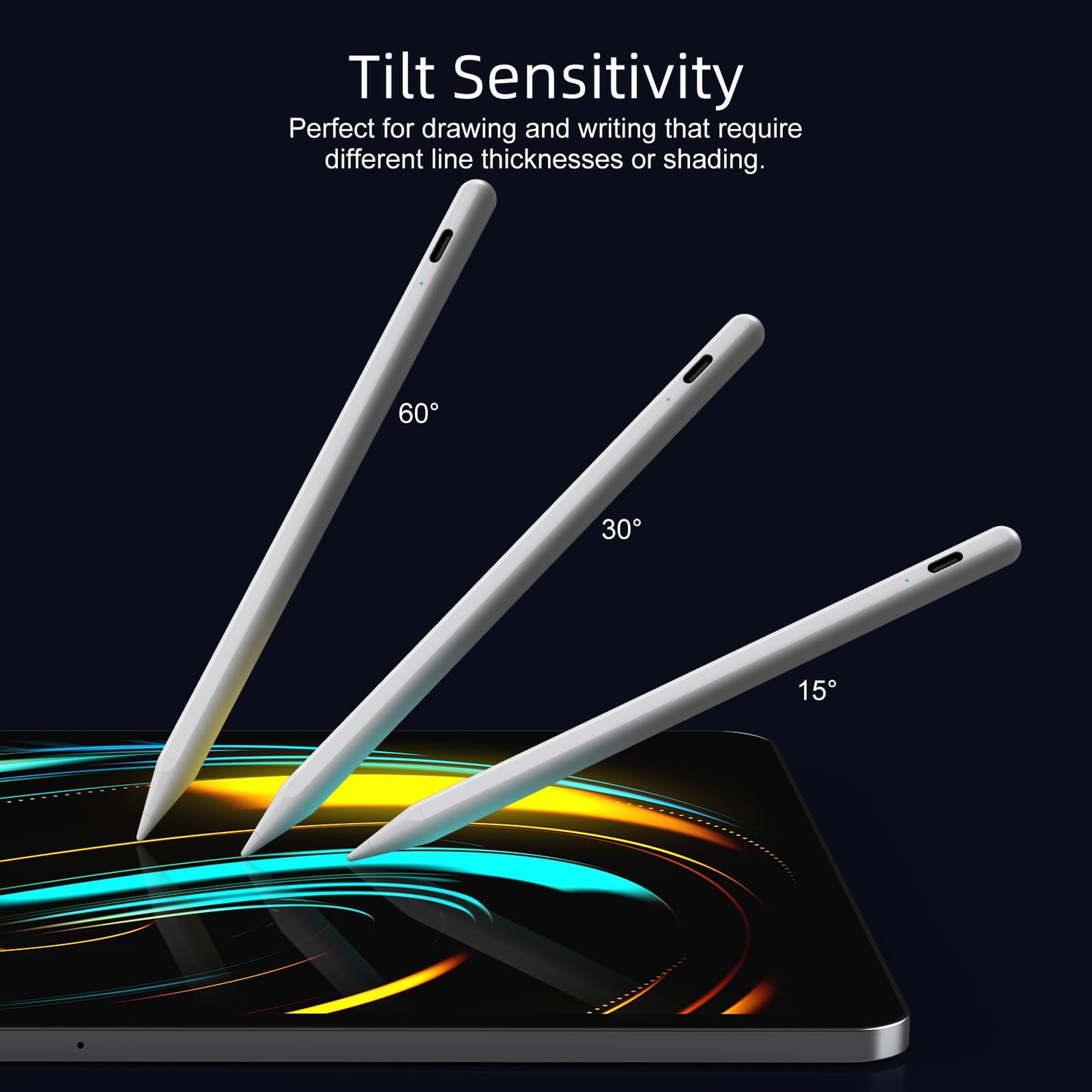 Stylus Pen for iPad 6th-11th Generation-2X Fast Charge Active Pencil Compatible with 2018-2026 Apple iPad Pro 11"/12.9"/M4, iPad Air 3/4/5/M2/M3/M4,iPad mini 5/6/7 Gen-White
