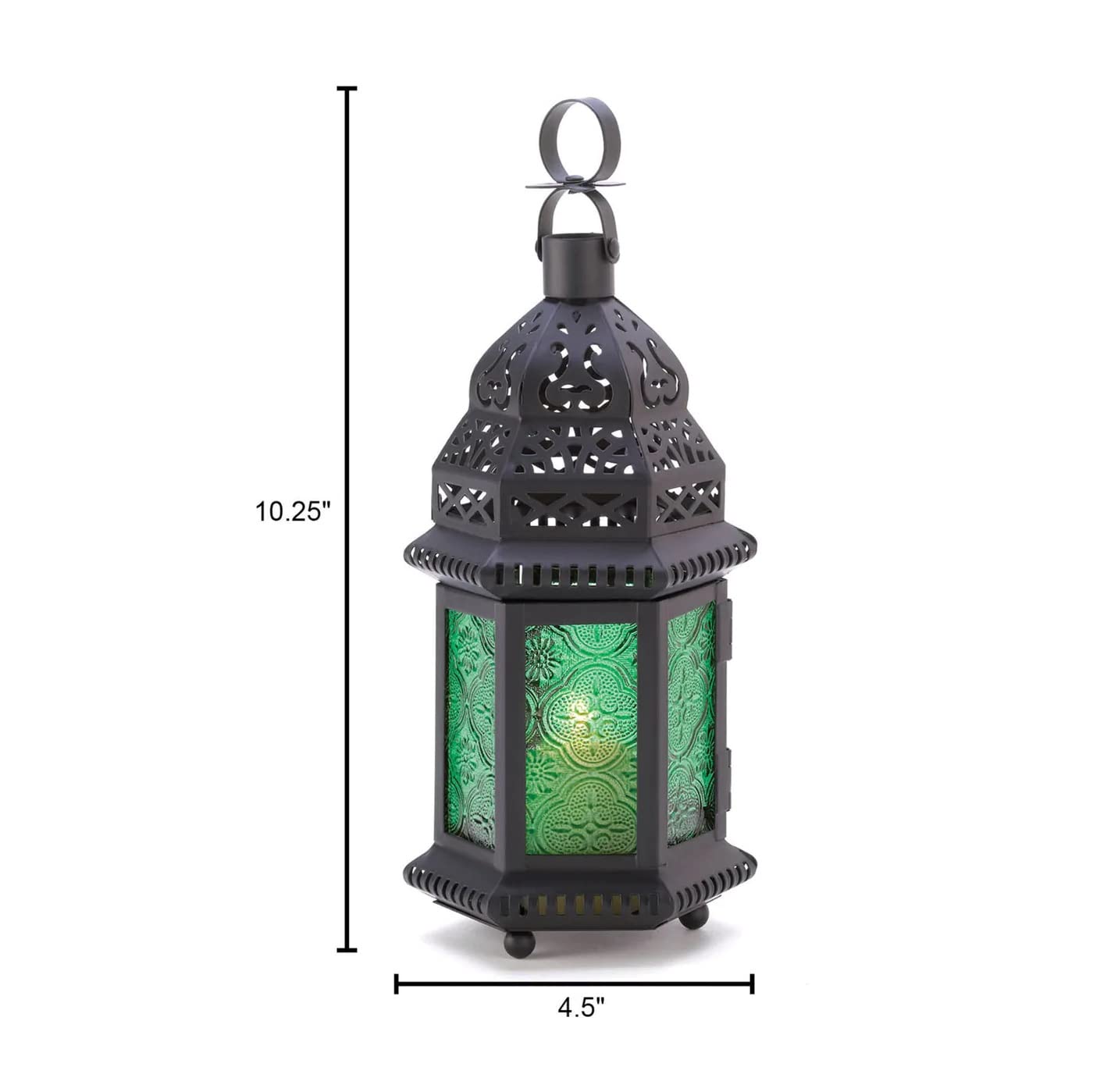 Gifts & Decor Green Glass Moroccan Candle Holder Hanging Lantern