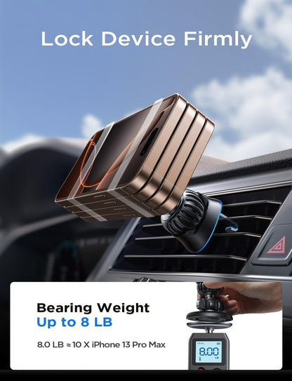 LISEN for MagSafe Car Mount [360° Rotation] Magnetic Phone Holder for Car Vent Phone Mount, Hands Free Phone Mount for Car Accessories, Phone Car Mount for iPhone Includes Vent/Dashboard Mount, Black