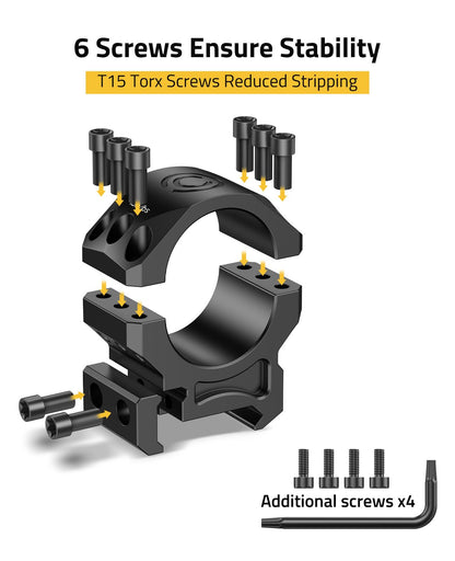 CVLIFE Precision Scope Rings Mount - 30mm Scope Rings for Picatinny Rail - 20mm Medium Profile Mount - 2 Pieces