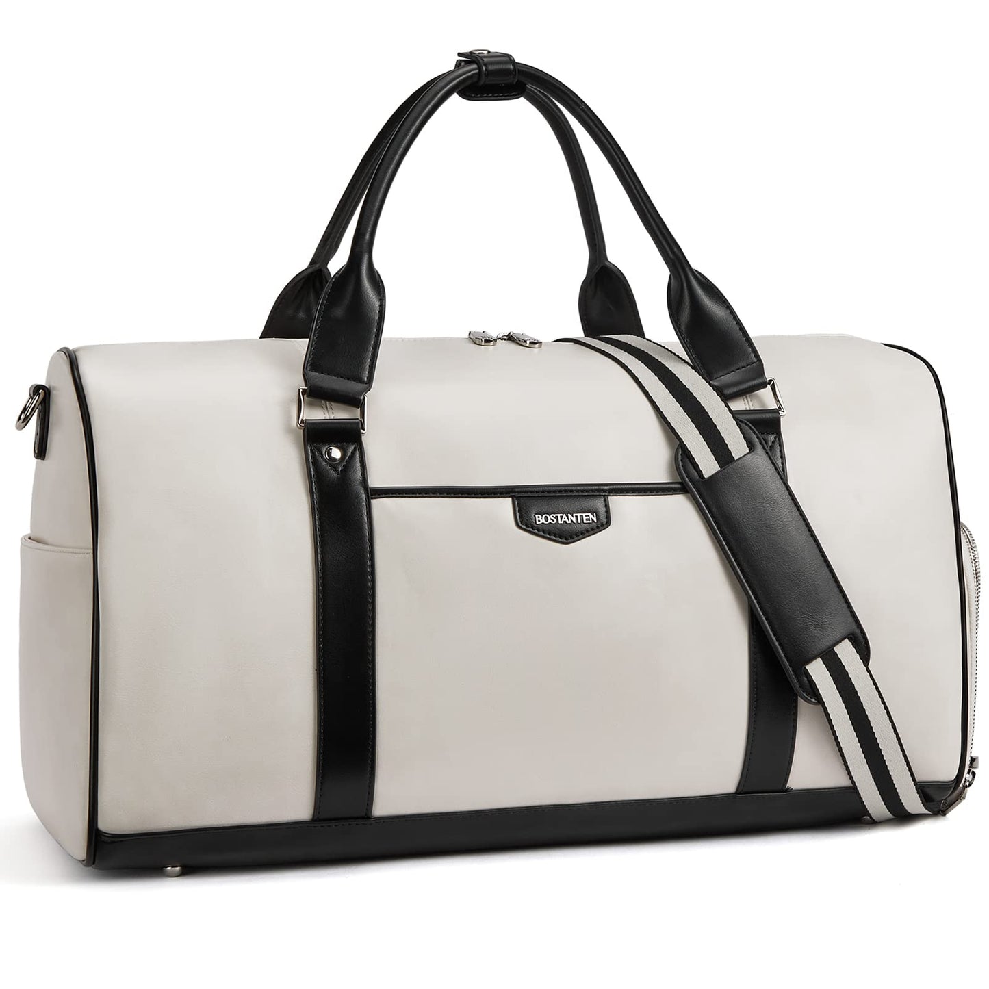 BOSTANTEN Weekender Bags for Women Leather Duffle Large Travel Bag Carry On Duffel with Shoe Compartment