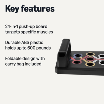 Amazon Basics Push Up Board, Black, 24-in-1 – Multi-Position Training System for Upper Body Strength & Muscle Building – Portable Home Gym Equipment
