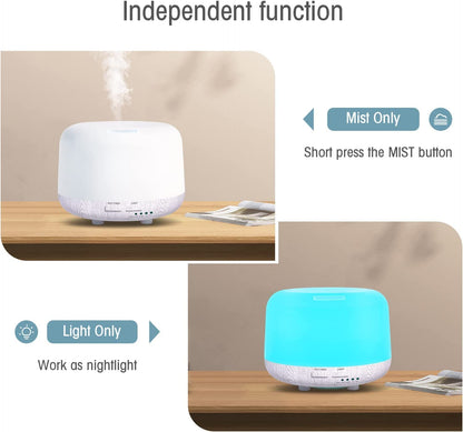 Oil Diffuser Humidifier 300ML,Electric Ultrasonic Air Aroma Diffusers Vaporizer,Scent Mist Defuser with Remote,Auto-Off,7led Color Changing Light for Large Bed Room,Home,Office