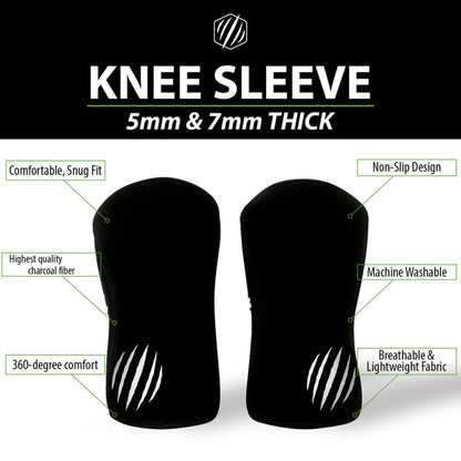 Bear KompleX Knee Sleeves for Men & Women - 5mm Compression & Heat Retention Neoprene Compression Knee Brace for Weightlifting, Squats & Powerlifting