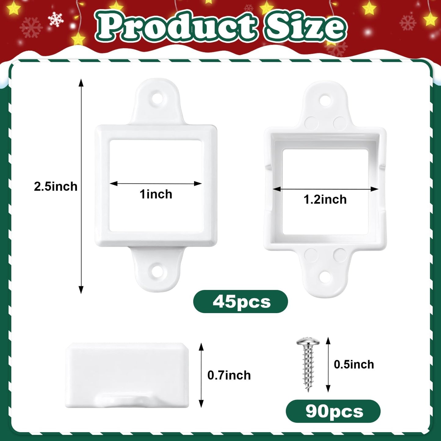 45 Sets Light Clips Compatible with Govee H705A/B/C/H805 Permanent Outdoor Lights,Outdoor Waterproof Light Mounting Bracket Clip with Screws(Not Compatible with Pro Version Outdoors Lights)