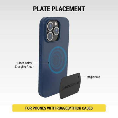 Scosche MAGRKI MagicMount Replacement Metal Plate Kit for Phone, Metal Plates for Magnetic Mount Cell Phone Holder for Car, Universal with All Devices and Phone Case, Black