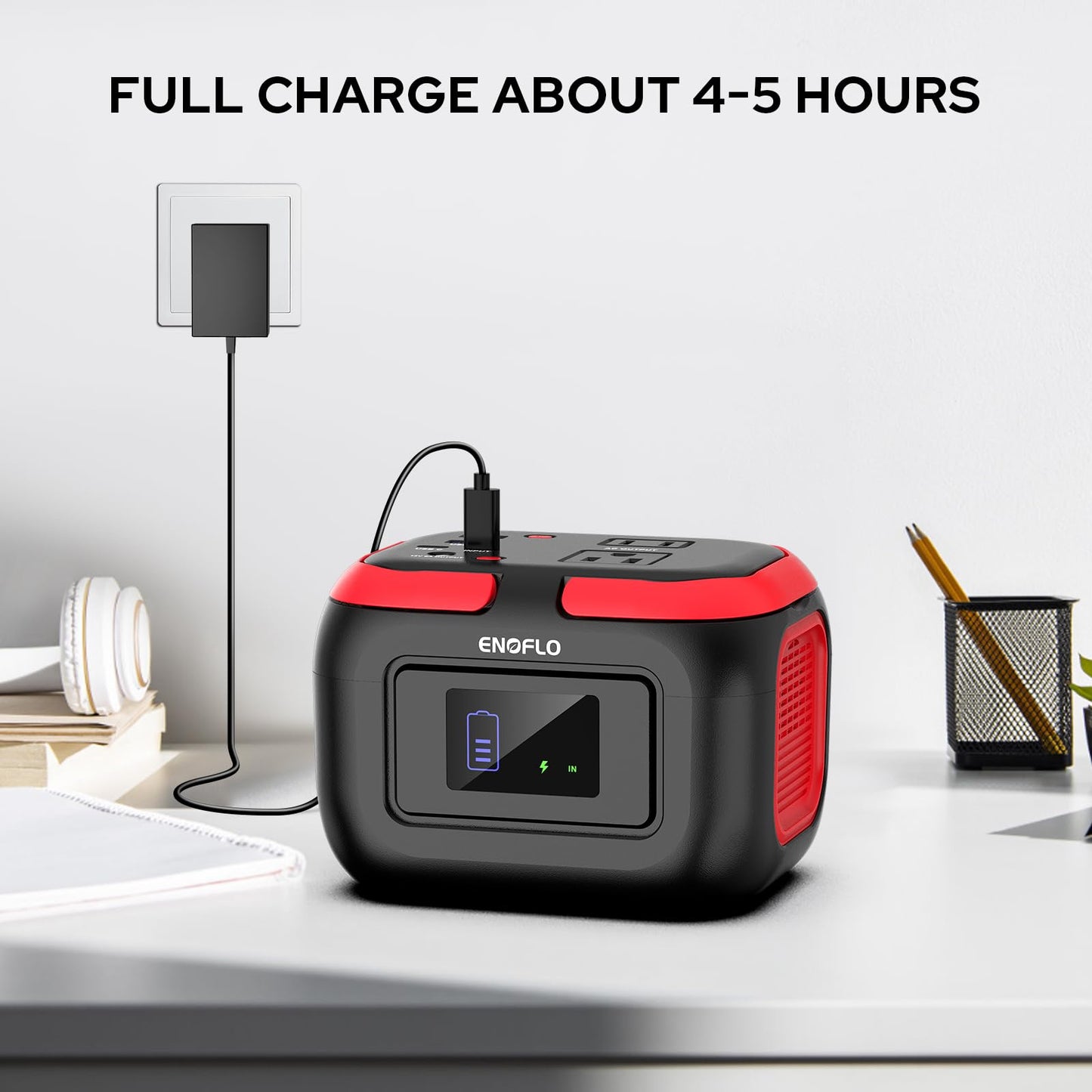 Portable Power Station, 97Wh Solar Generator, Lithium Battery Power with 110V AC 150W Peak Socket/DC/USB QC3.0/LED Light for Outdoor Camping Trip Home Backup Emergency
