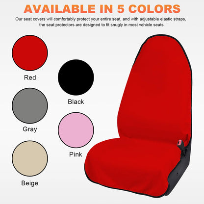 ZNDAW Waterproof Sweat Towel Car Seat Cover, Sweatproof Non-Slip Auto Seat Cover for Post Gym Workout, Running, Swimming, Beach, Universal Seat Protector for Car, SUV, Trucks, Sedan (Red)