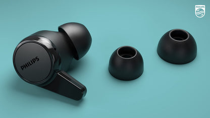 Philips T1207 True Wireless Headphones with Up to 18 Hours Playtime and IPX4 Water Resistance, Black