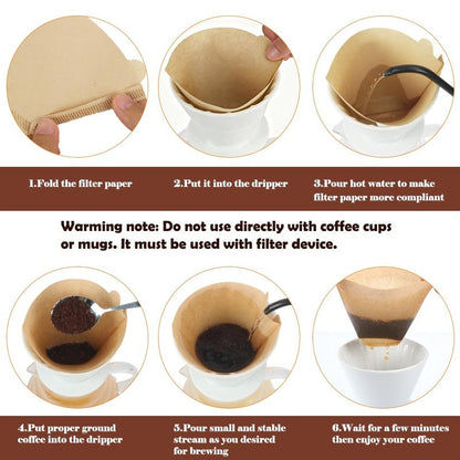 YQL 400 Count Coffee Filters, #2 Natural Brown Cone Filter Paper Compatible with Pour Over Drippers & Coffee Makers, Unbleached Disposable U-Shaped Filters, Clean Taste & Strong Design