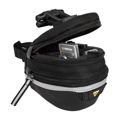 Topeak Survival Tool Wedge Pack II – 13-Function Integrated Tool Kit, Expandable 1000D Nylon Saddle Bag with QuickClick Mount