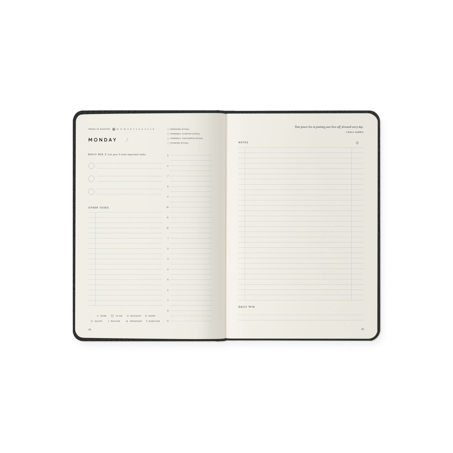 Full Focus Leather Planner by Michael Hyatt - The #1 Daily Planner to Set Annual Goals, Increase Focus, Eliminate Overwhelm, and Achieve Your Biggest Goals - Hardcover (Black)