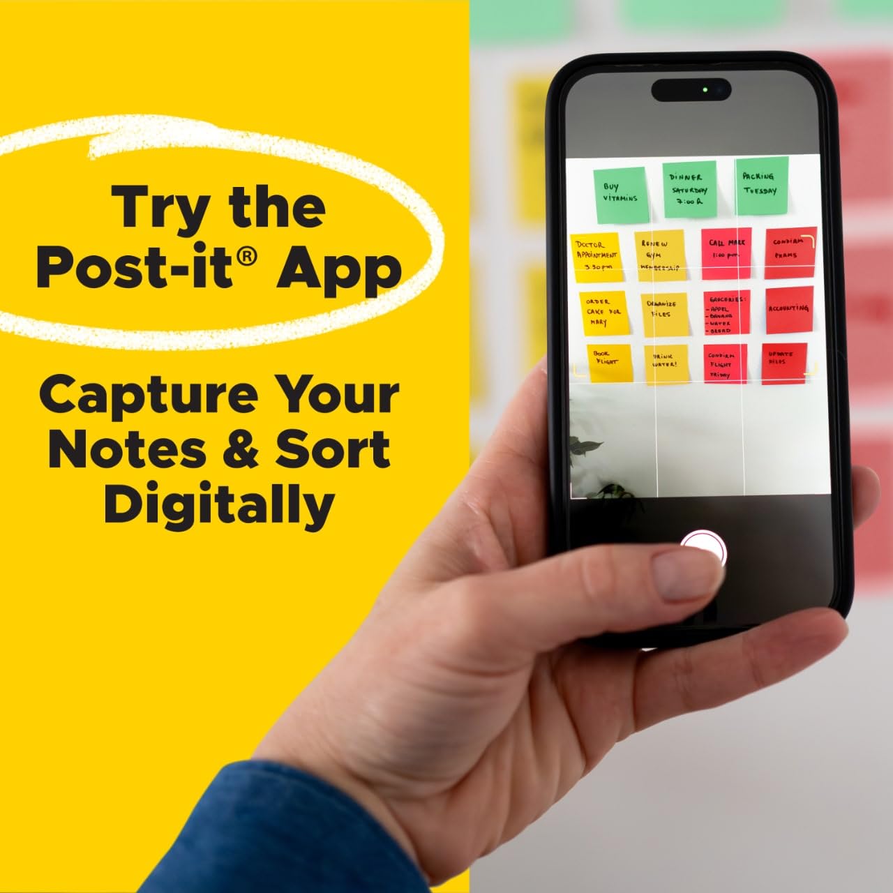 Post-it Super Sticky Notes, 24 Sticky Note Pads, 3 in. x 3 in. Red, Yellow & Green, School Supplies, Office Products, 2X the Sticking Power, Workshop Kit